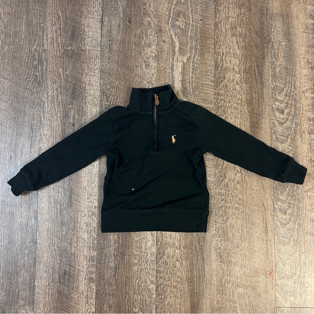 Polo Ralph Lauren Black Half-Zip Pullover with Embroidered Logo